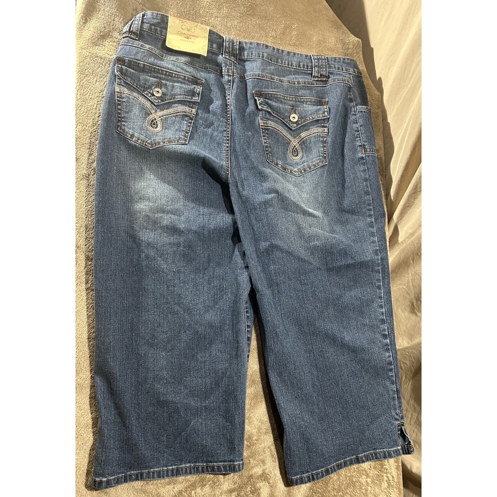 NWT Cato Contemporary Size 18 Lower Rise Denim Capris Flap Pocket Crop Jeans - Picture 3 of 11